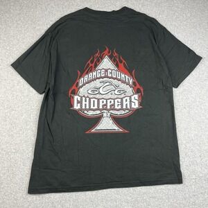 Vintage Orange County Choppers T Shirt Large Flame Ace Spade Motorcycle Bike Y2K
